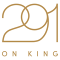 Newcastle based hotel 291 on king's logo consisting of thin gold text on blank background